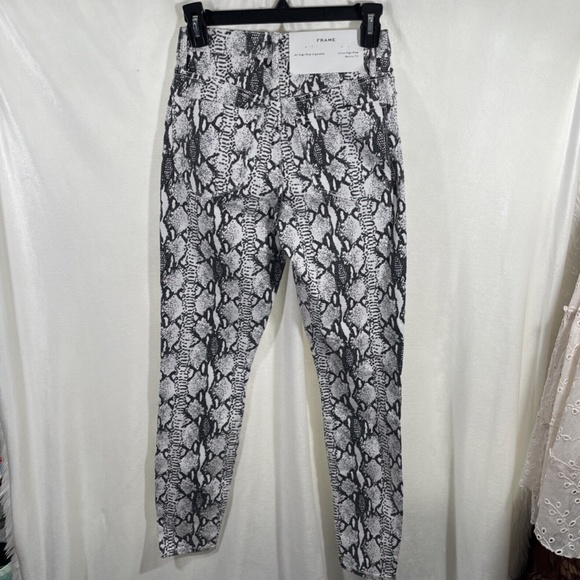 NWT FRAME [ 25 ] Ali Ultra High‎ Rise Python Cigarette Skinny Jeans - Picture 12 of 13